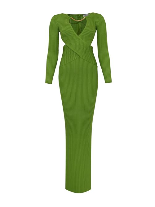 Abito Red Carpet in maglia di viscosa à jour con dettaglio gioiello Elisabetta Franchi | AM17S61E2EV3